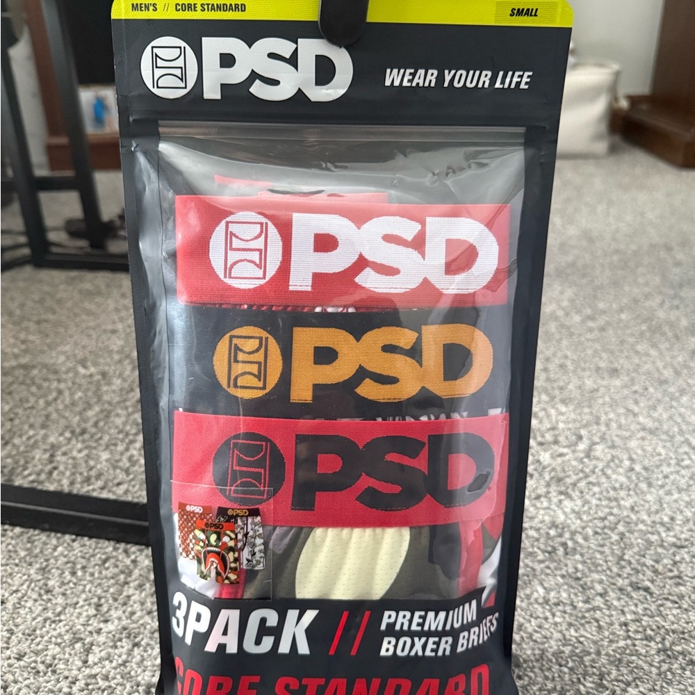 PSD Men's Boxer Briefs - Red, Gold, Black Trio